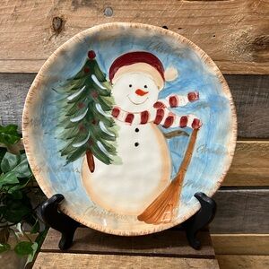 Maxcera Corp Decorative Holiday Snowman Plate